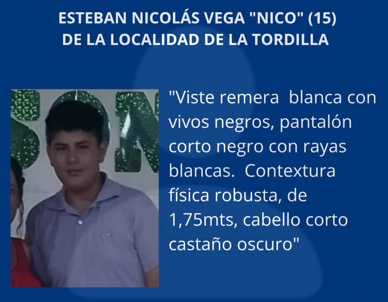 La Tordilla: intensa búsqueda de un adolescente